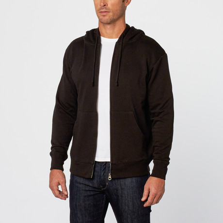 Alphabet City Unisex Triblend Zip Hoodie // Black (XS)