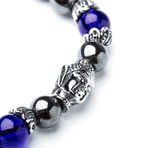 Dell Arte // Buddha Ink Gem Stone Bracelet // Silver