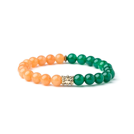 Dell Arte // Aventurine + Cornelian Bracelet // Green + Orange