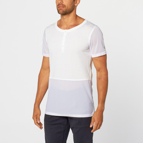Henley Mesh Shirt // White (L)