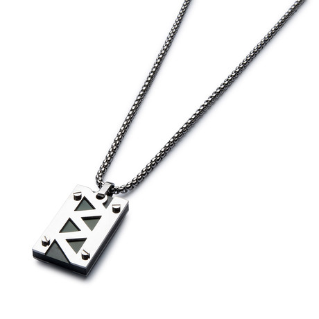 Jagged Bolt Necklace // Silver Cable Chain
