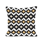 Seamless Ikat Pillow // Black Orange (16"L x 16"W x 3"H)