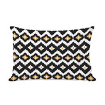 Seamless Ikat Pillow // Black Orange (16"L x 16"W x 3"H)