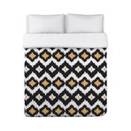 Seamless Ikat Duvet Cover // Black + Orange (Twin)