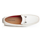 Matthew Horse Shoe Buckle Loafer // White (US: 8.5)