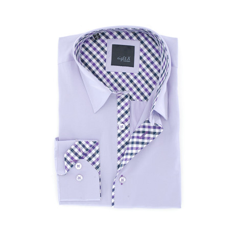 Slim Fit Button-Up Shirt // Lilac (M)