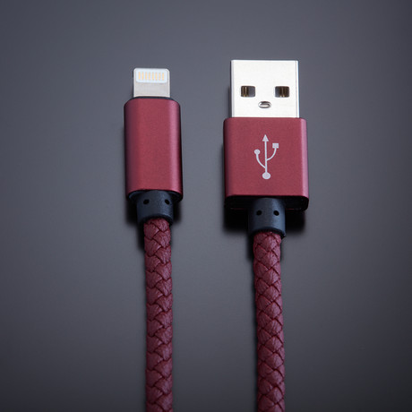 Woven USB Cable // Dark Red