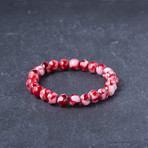 Square Bead Bracelet Set // Red