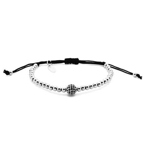 White Gold Bracelet // CZ Bead Diamonds