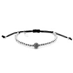 White Gold Bracelet // CZ Bead Diamonds