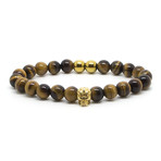 Gold Skull + Yellow Tiger Eye (5.8"L)