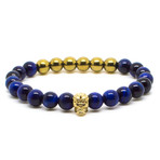 Gold Skull + Blue Tiger Eye (5.8"L)