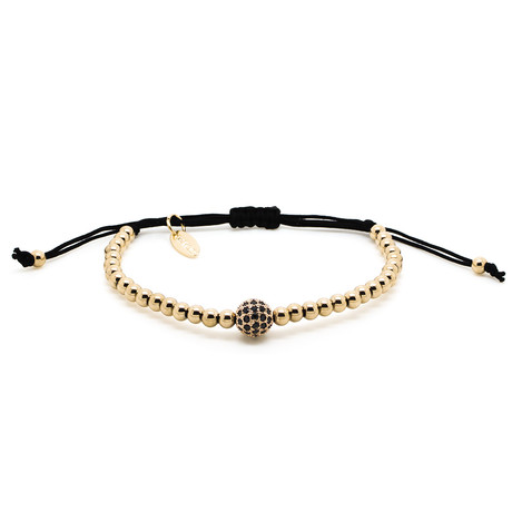 Gold Bracelet // CZ Bead Diamonds