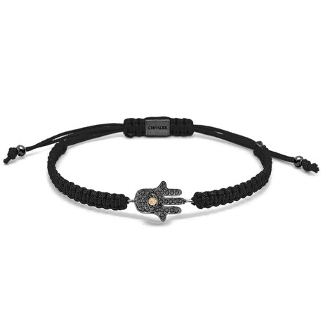 Black Hamsa Macrame Bracelet