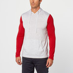 Ruteger Hoodie // Grey + Maroon (M)