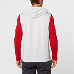 Ruteger Hoodie // Grey + Maroon (M)