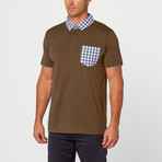 Micah Plaid Polo // Charcoal (S)