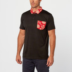 Boden Plaid Polo // Black (M)