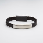 Leather Interlocked USB Port Bracelet // Black