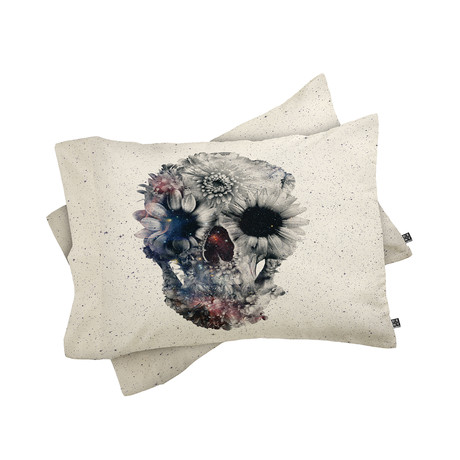 Floral Skull 2 Pillow Case // Set of 2