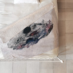 Floral Skull 2 Fleece Throw Blanket (Medium)