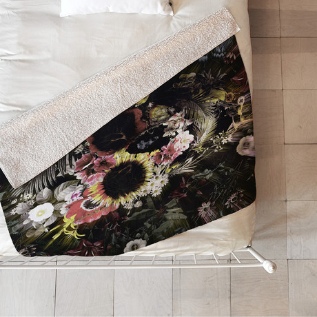 Garden Skull Fleece Throw Blanket (Medium)