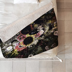 Garden Skull Fleece Throw Blanket (Medium)