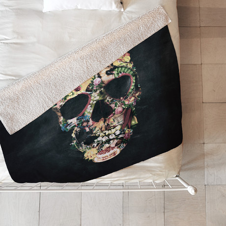 Vintage Skull Fleece Throw Blanket (Medium)