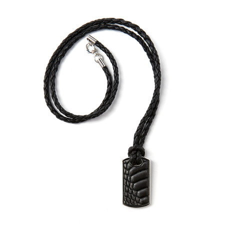 Textured IP Dog Tag // Grey + Black