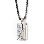 Weathered Dog Tag // Grey + Black