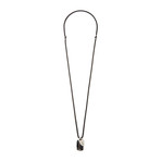 Sapphire Stone Dog Tag // Grey + Black