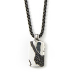 Sapphire Stone Dog Tag // Grey + Black