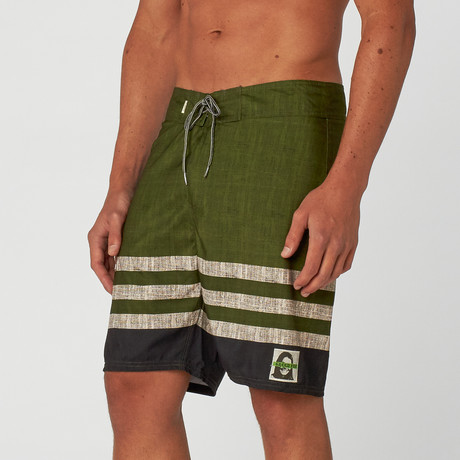 Green Fuzz Board Short // Olive (28)