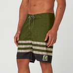 Green Fuzz Board Short // Olive (38)