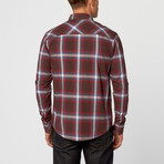 Tripper Plaid Long Sleeve Shirt // Burgundy (S)