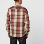 Jarred Plaid Long-Sleeve Shirt // Burgundy (M)