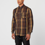 Jarred Plaid Long-Sleeve Shirt // Olive (XL)