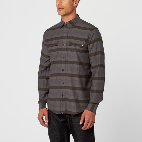 Nathan Plaid Long-Sleeve Shirt // Navy (S)