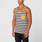 Blake Stripe Tank // Navy (L)