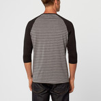 Leo 3/4 Sleeve Henley Shirt // Grey (XL)