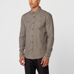 August Solid Long Sleeve Shirt // Grey (L)