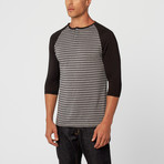 Leo 3/4 Sleeve Henley Shirt // Grey (L)