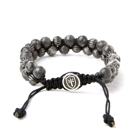 Bead Bracelet // Grey + Black