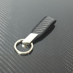 Keychain // Carbon Fiber (Red Stitching)