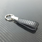 Keychain // Carbon Fiber (Red Stitching)