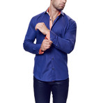 Wall Street Dress Shirt // Purple + Orange (XL)