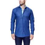 Wall Street Dress Shirt // Navy + Turquoise (XL)