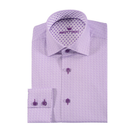 Bertigo // Moro Button-Up Shirt // Purple + White (S)