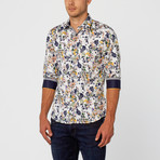 Modern Floral Dress Shirt // White (M)