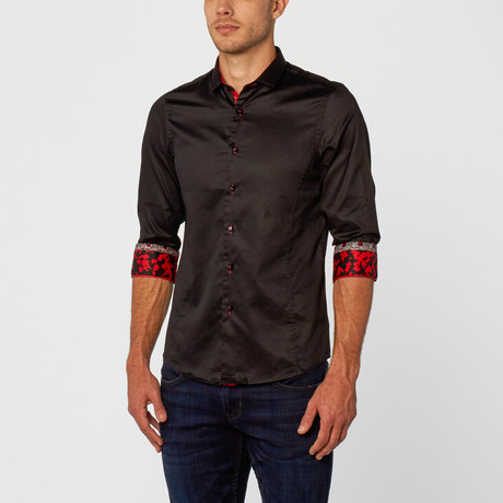 Bradford Dress Shirt // Black + Red (XS)